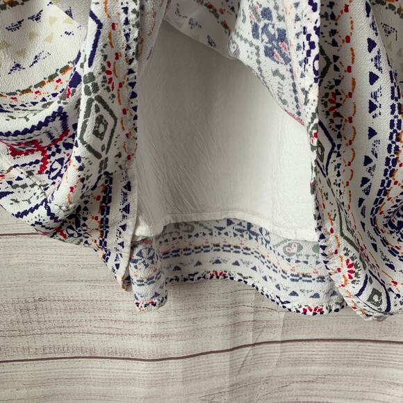 Skies are Blue Multi-colored Geometric Tunic Shift Dress Embroidered Boho Size M - Picture 9 of 15